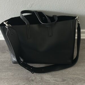 Calpak black travel/laptop tote with removable insert